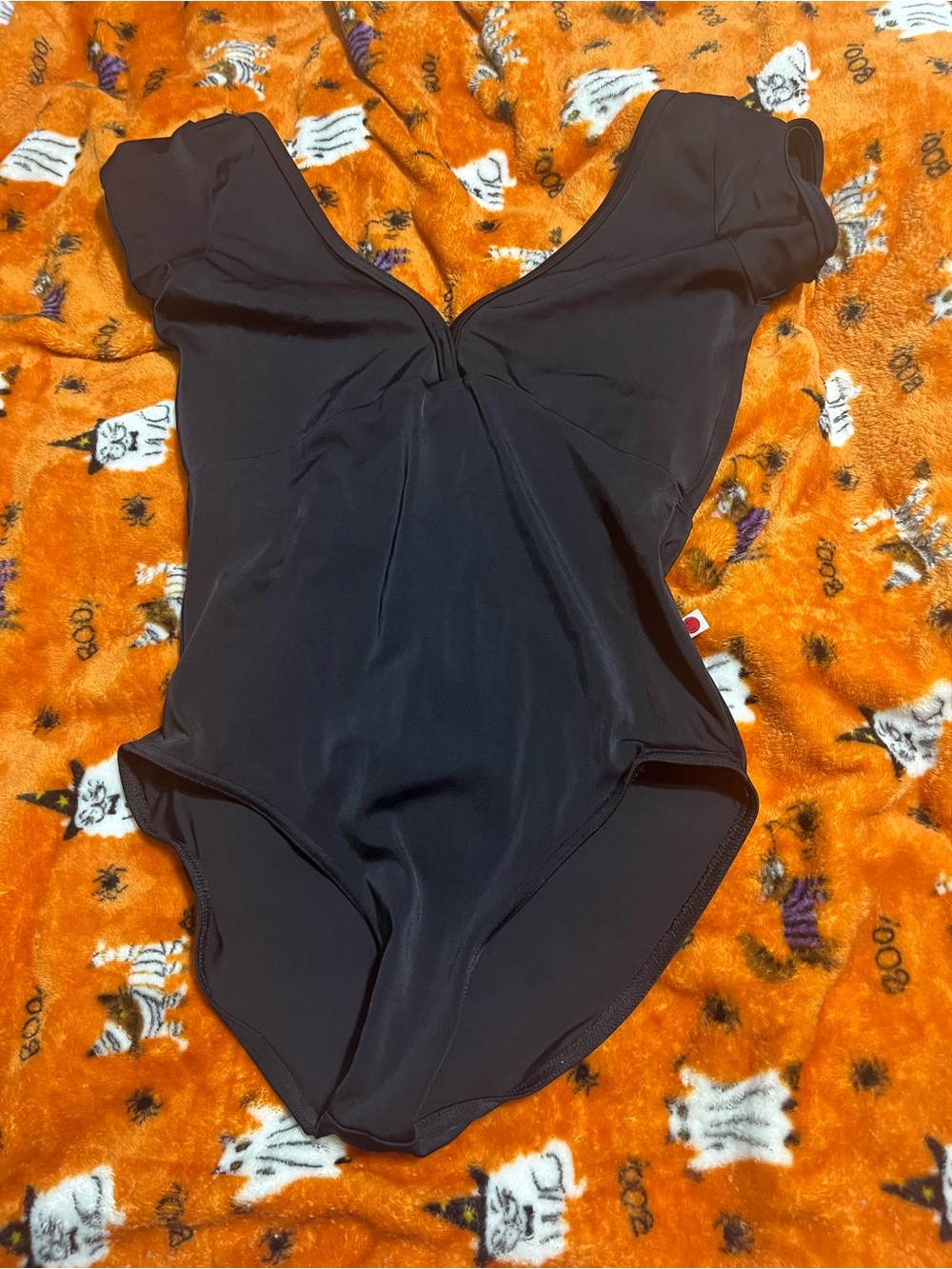 Yumiko Black Cap Sleeve Leotard